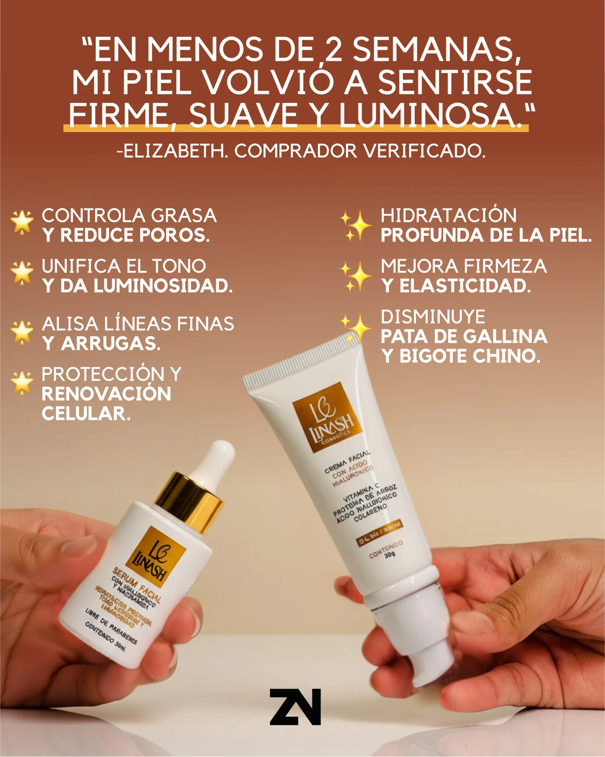 𝐊𝐢𝐭 𝐅𝐚𝐜𝐢𝐚𝐥 𝐑𝐞𝐣𝐮𝐯𝐞𝐧𝐞𝐜𝐞𝐝𝐨𝐫: Serum Facial con Niacinamida y Ácido Hialurónico + Crema Anti-Envejecimiento con Ácido Hialurónico. - Image 2